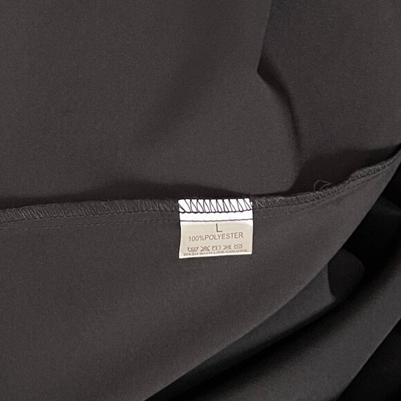 Satin Silky Mock Neck Batwing Dolman Sleeve Pleated Oversize Drapery Blouse - Picture 7 of 10